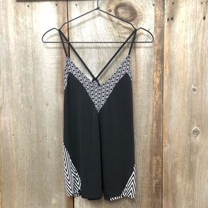 Express Geometric Cami Tank Top in Black Size Small